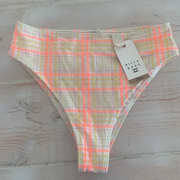 Billabong Bundle Of Bikini Bottoms! Pretty In Plaid High rise,&Sol Searcher pink - Picture 5 of 11
